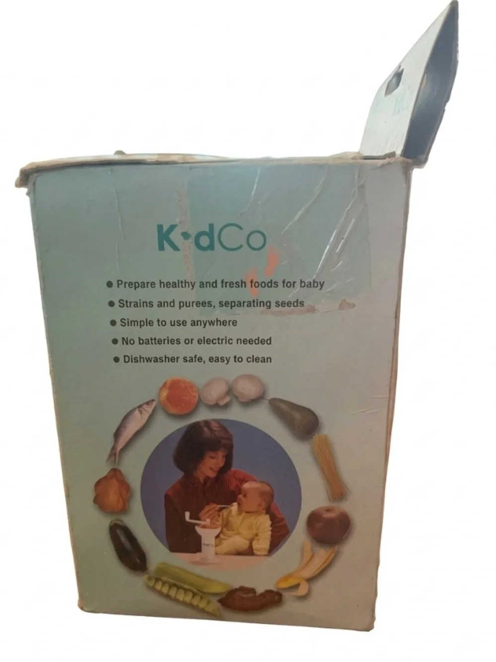KidCo White Food Mill with Serving Spoon - Compact Kitchen Tool
